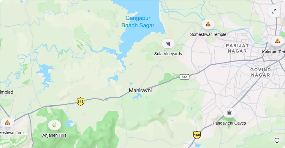 Map of Nashik Temples